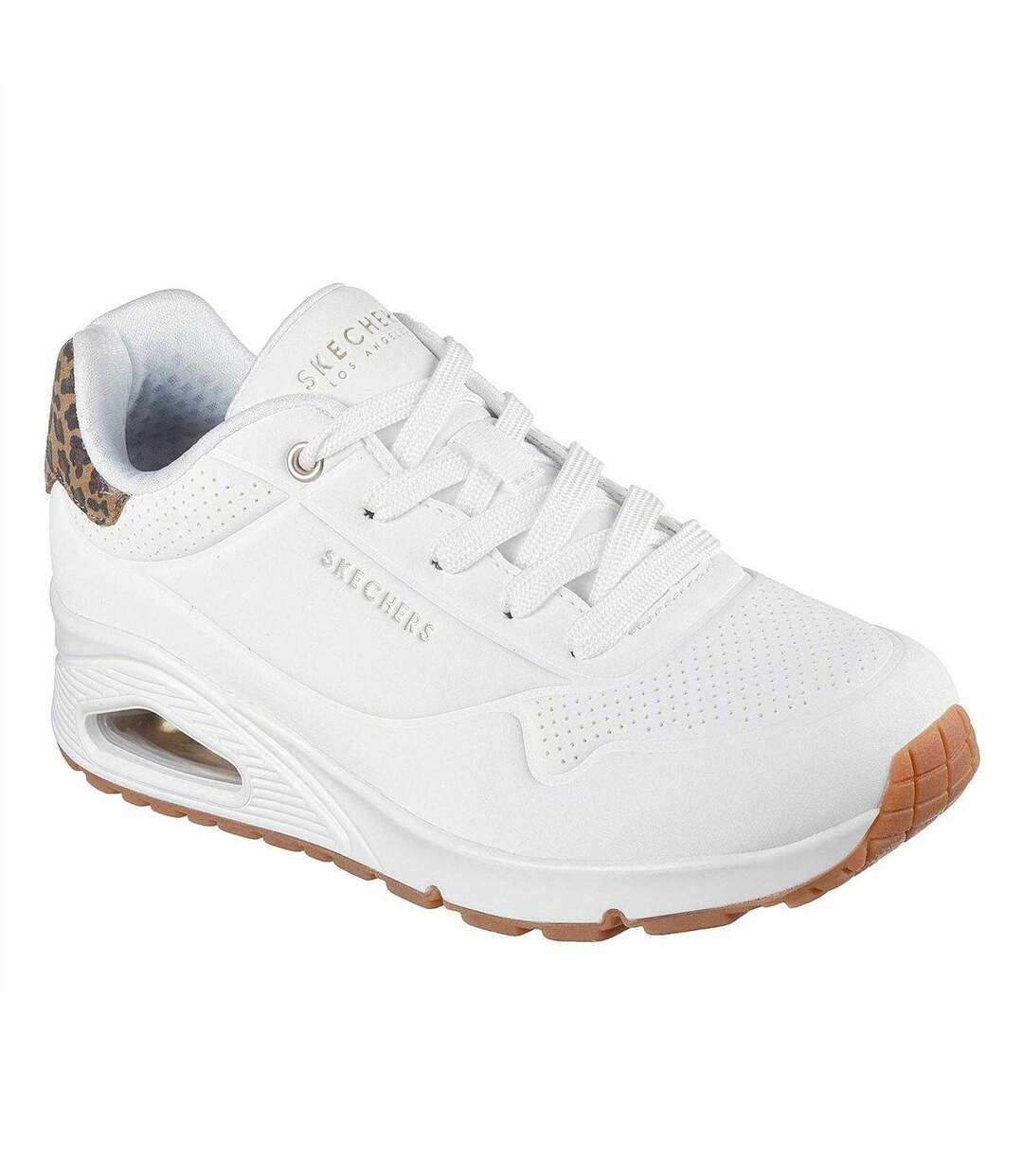 Baskets Motif/style Imprimé Léopard Uno Stand On Air Femme Blanc Skechers-1
