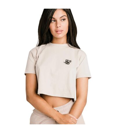 T-shirt court essentials femme beige SikSilk