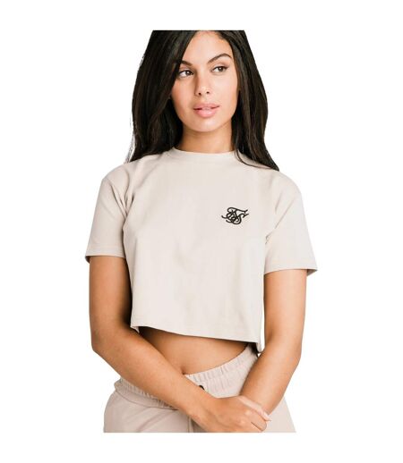 T-shirt court essentials femme beige SikSilk