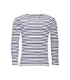 SOLS Marine - T-shirt rayé à manches longues - Homme (Blanc/Bleu marine) - UTPC2579