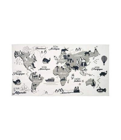Tapis jeu enfant en coton 140x70 cm Mappemonde