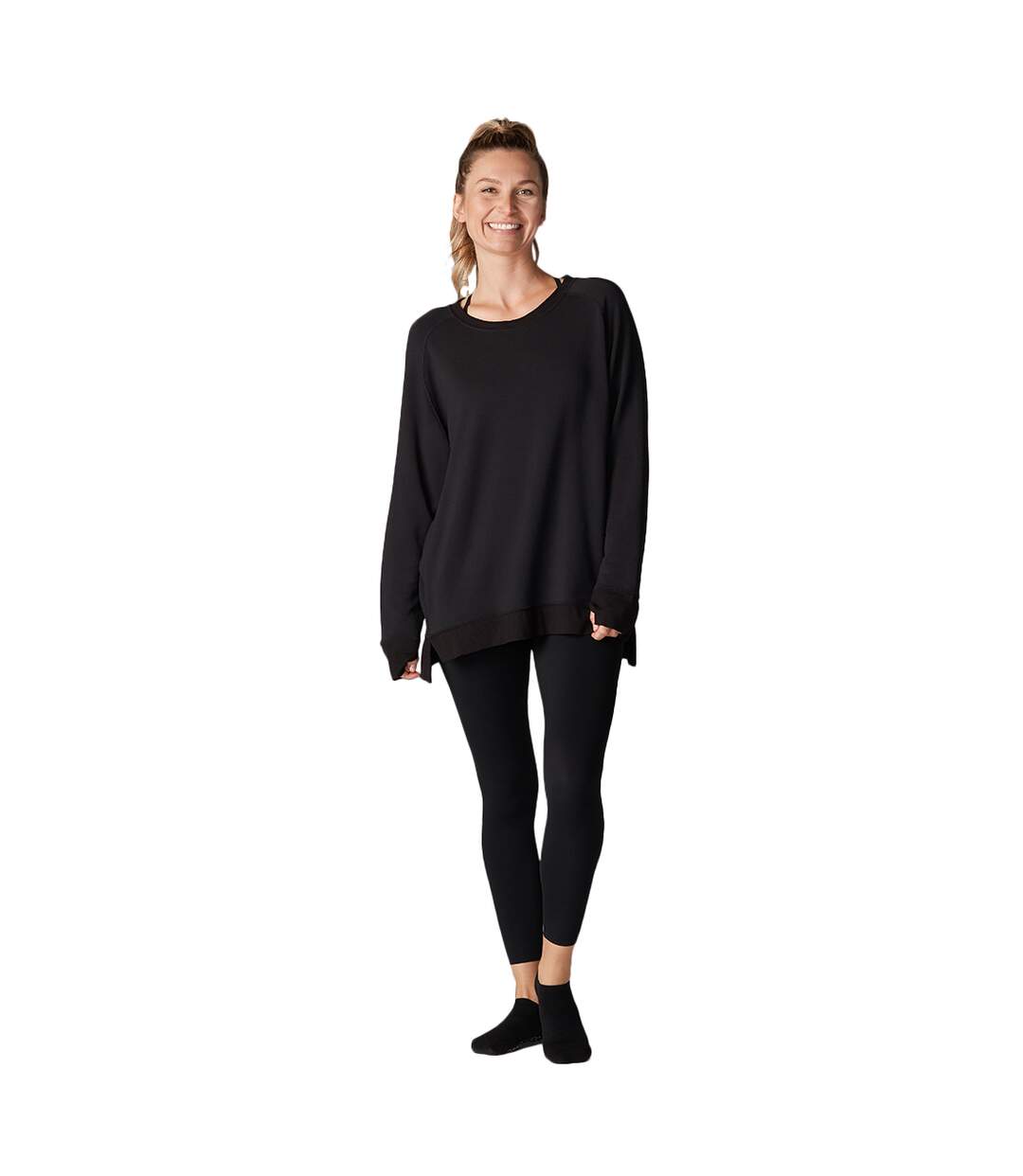 Sweat cozy femme noir Tavi Noir-1