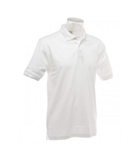 UCC 50/50 Mens Heavyweight Plain Pique Short Sleeve Polo Shirt (White) - UTBC1195