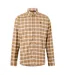 Mens Checked Oxford Long-sleeved Shirt Ecru Caramel Luke 1977-1