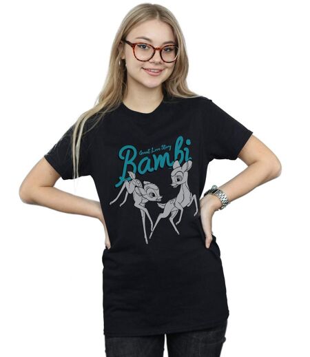 Disney - T-shirt BAMBI GREAT LOVE STORY - Femme (Noir) - UTBI17239