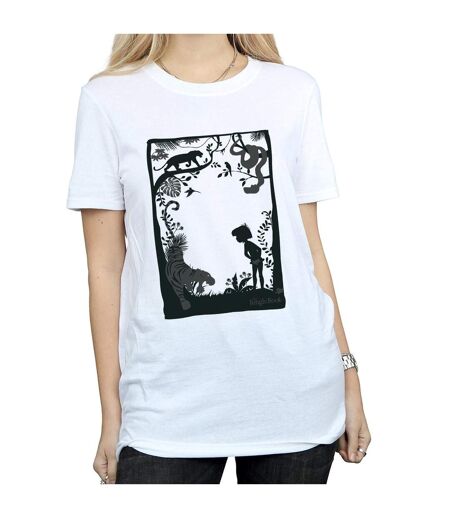 Disney Womens/Ladies The Jungle Book Silhouette Poster Cotton Boyfriend T-Shirt (Blanc) - UTBI28303