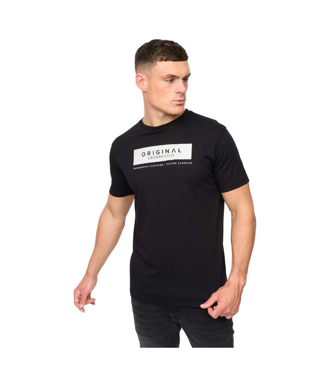 Mens Jamstate T-shirt Black Crosshatch-2