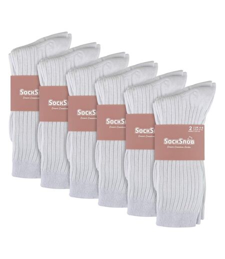 Sock Snob - Paquet de 12 chaussettes douces 100 % coton pour dames