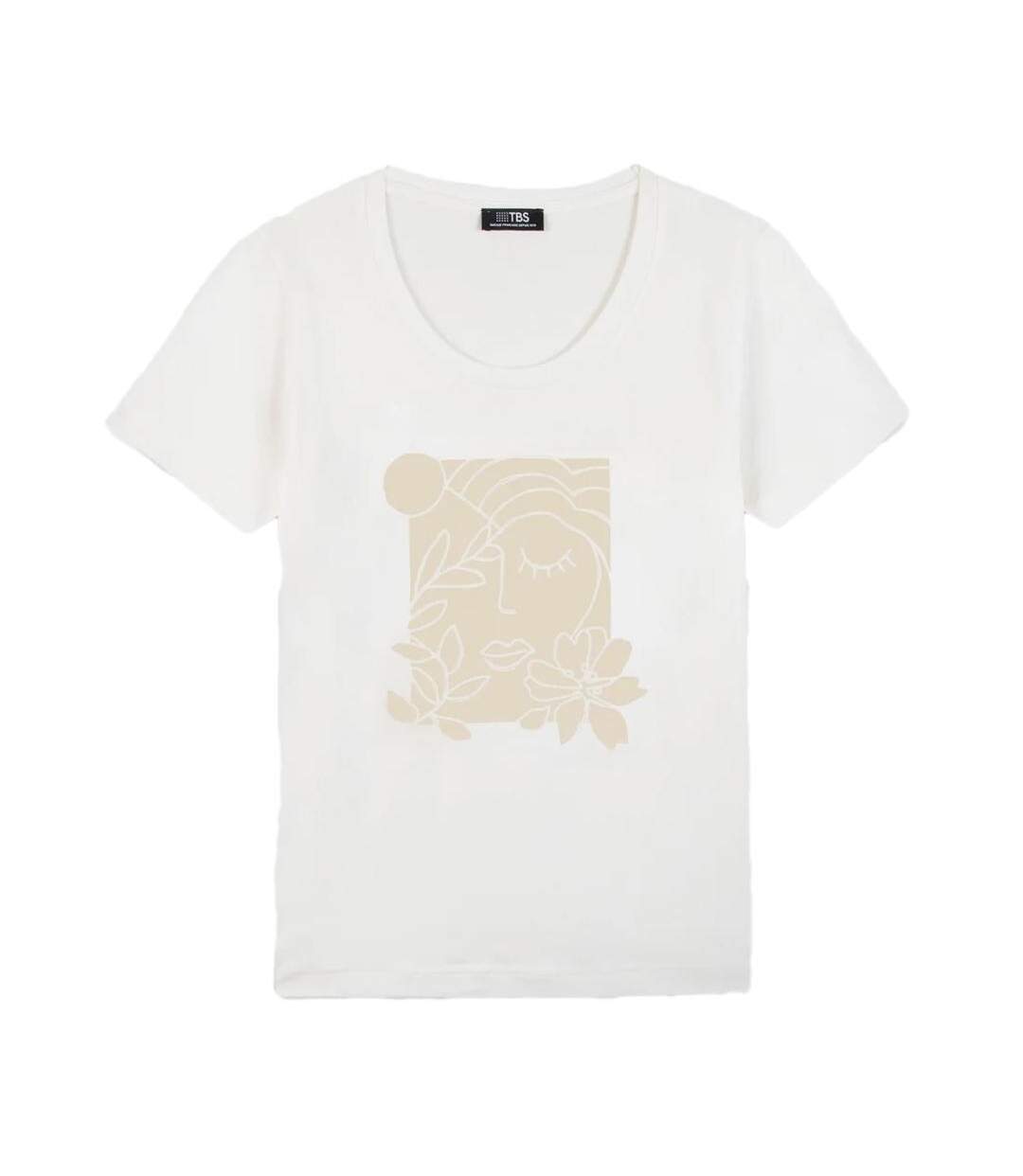T-shirt blanc femme tbs osiattee - l-1
