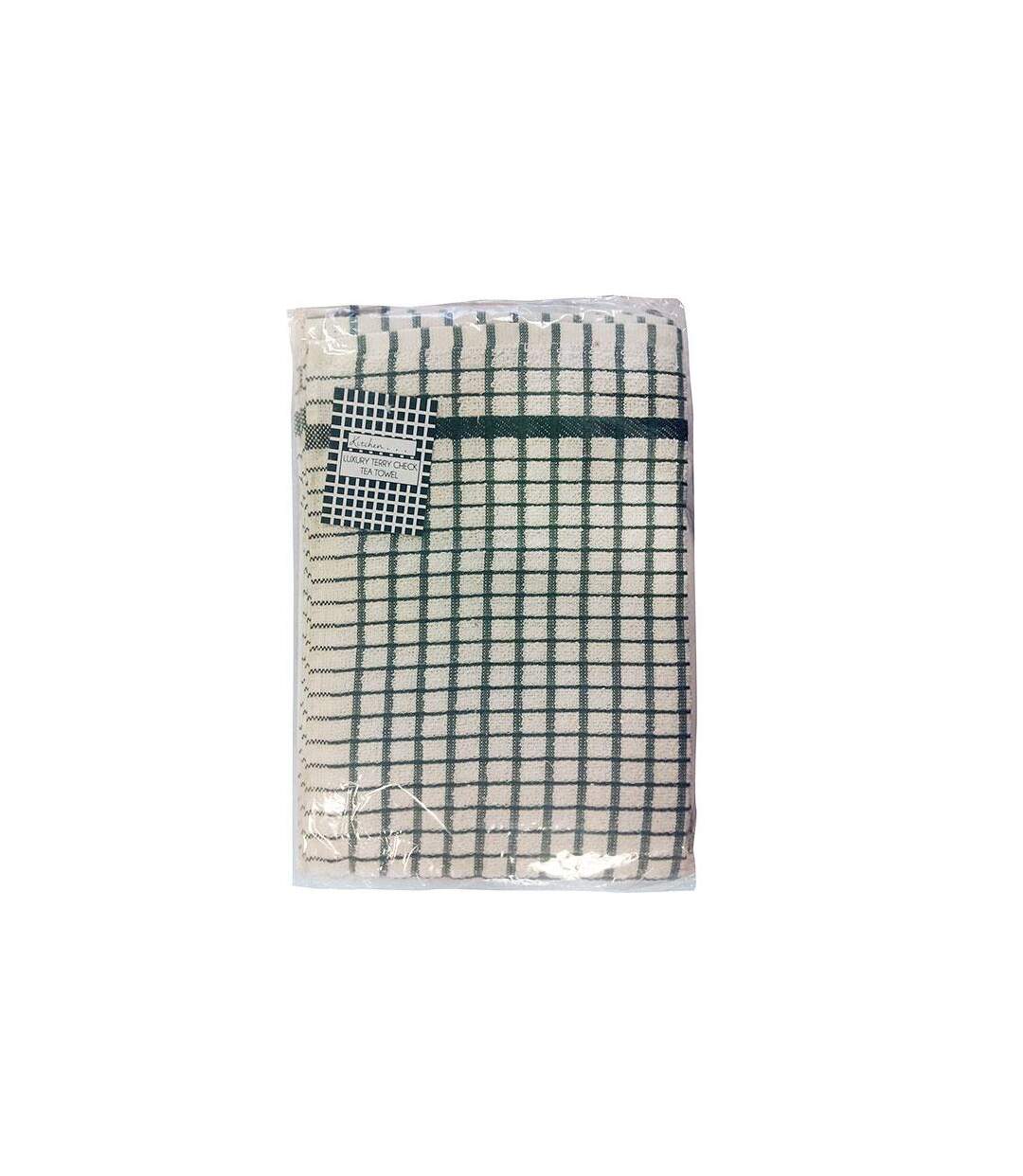 No 50 terry check tea towel green one size one colour Universal Textiles-1