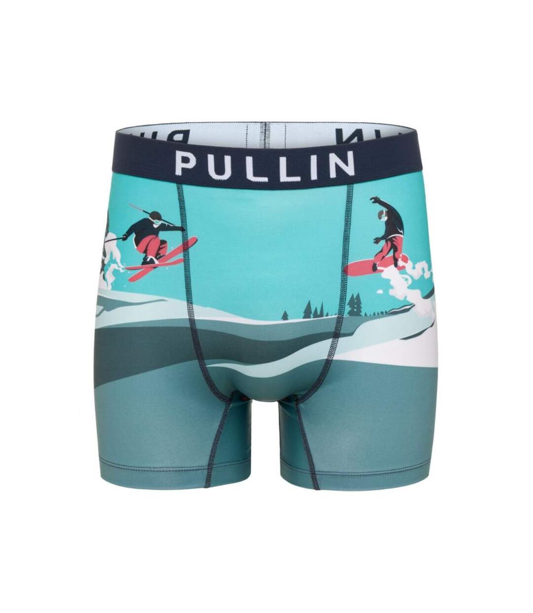 PULL IN Boxer Long Homme Microfibre POETES Bleu Blanc-1