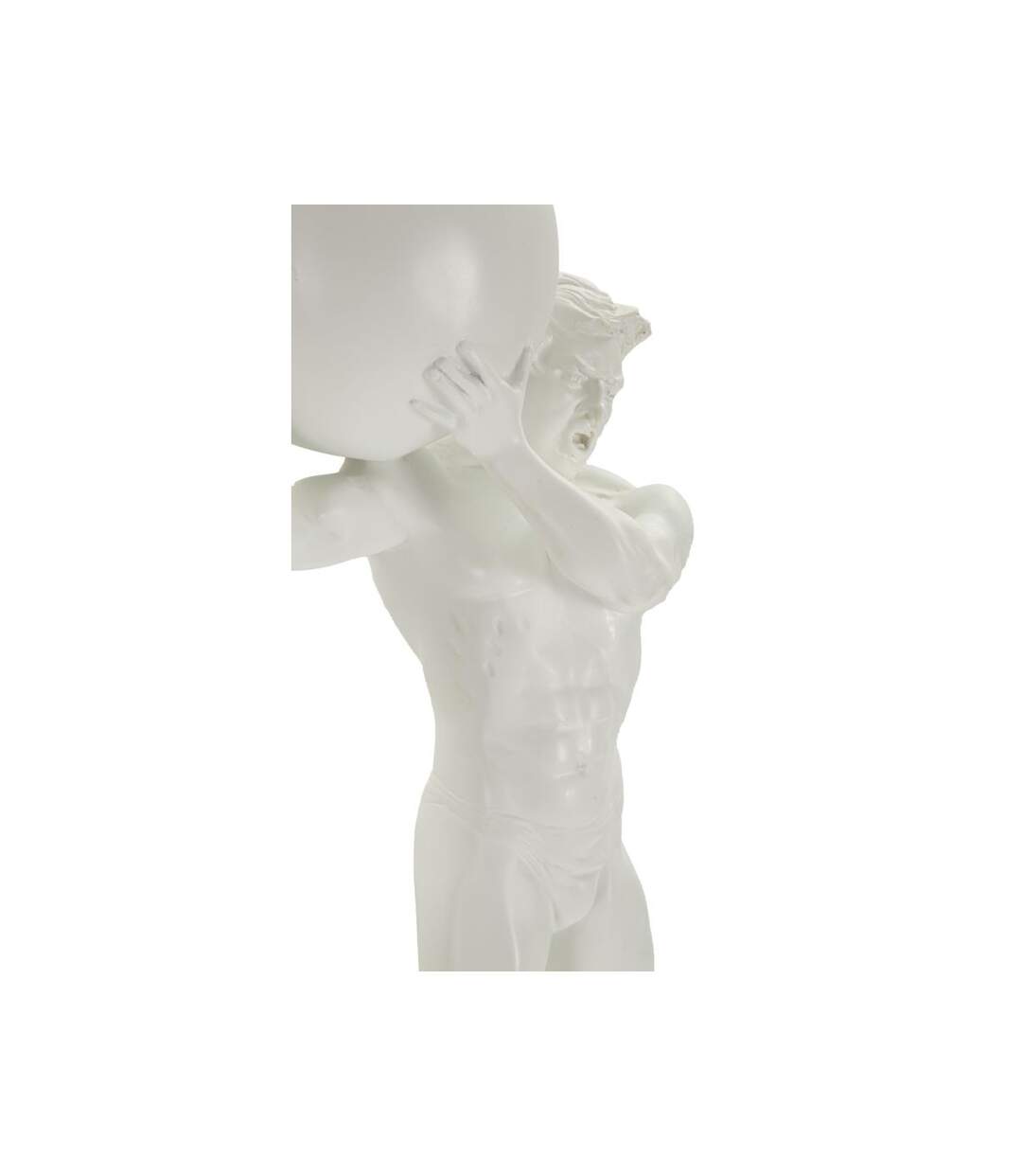 Statuette Homme Athlétique Atlas 50cm Blanc-5