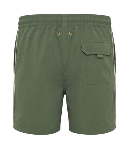 Mens Regular Swim Shorts Olive Threadbare