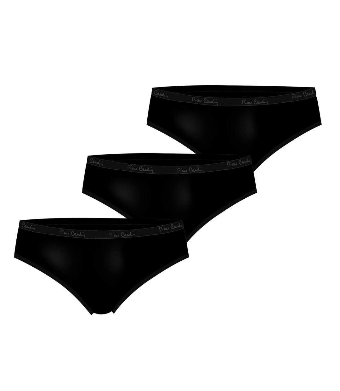 Lot de 3 slips femme  en coton uni ceinture fine 2cm Pck37 Pierre Cardin-1