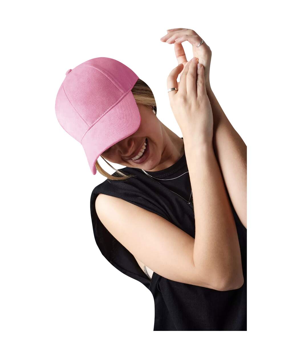 Casquette adulte rose clair Beechfield-2