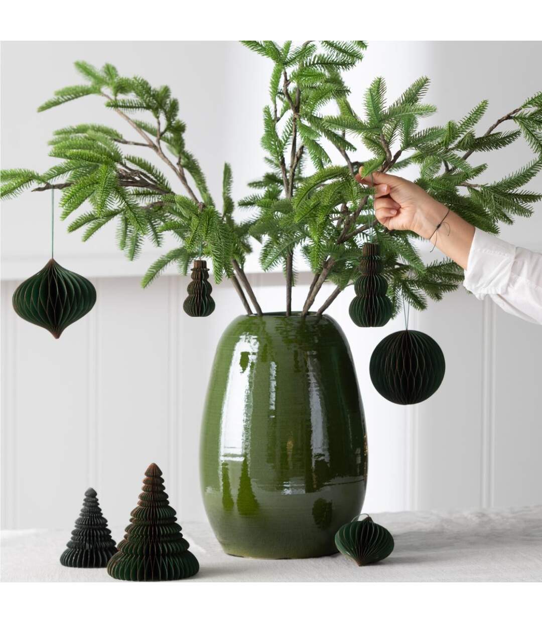 Vase Design en Porcelaine Lola 40cm Vert-2