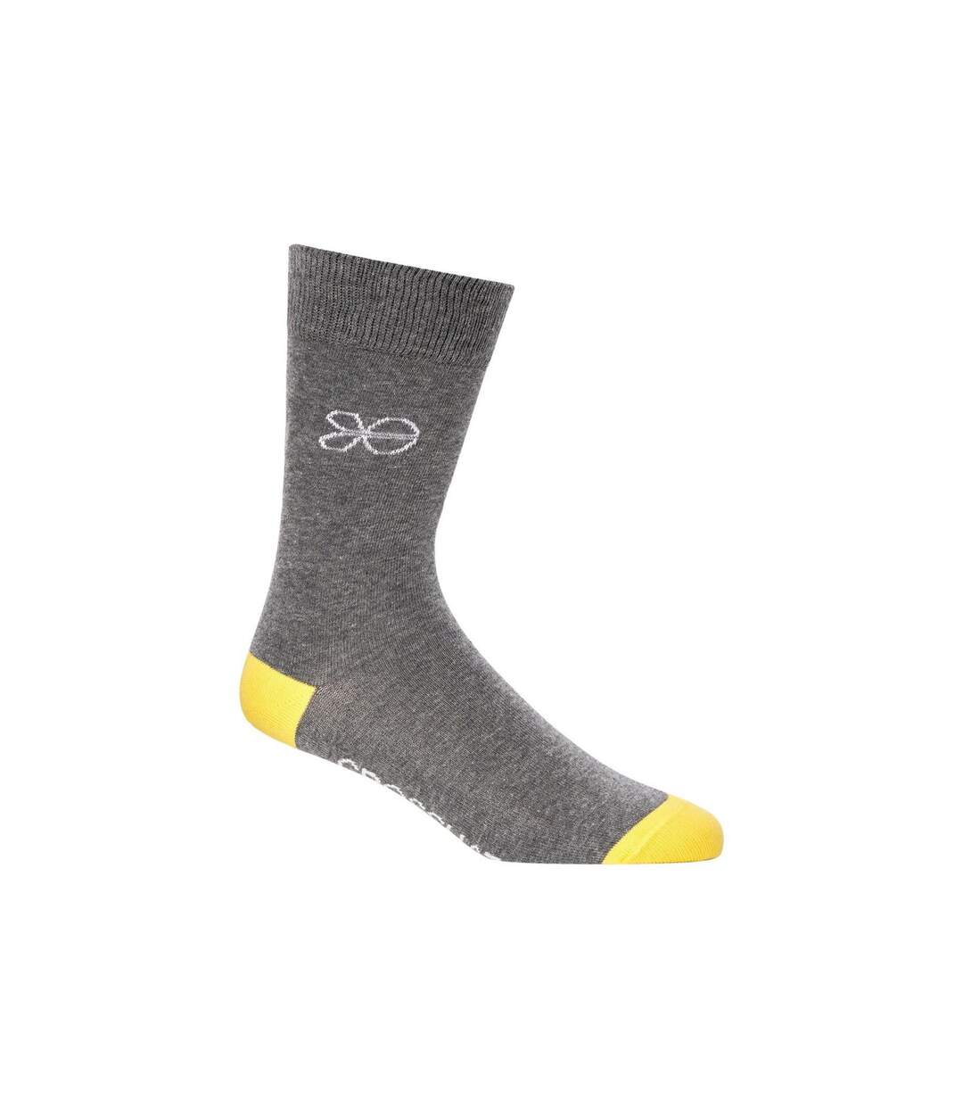 Pack of 5  Mens posical logo crew socks  grey/multicoloured Crosshatch-3