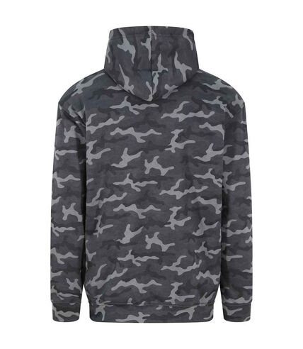 Mens camouflage hoodie black camo Awdis