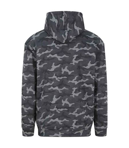 Mens camouflage hoodie black camo Awdis