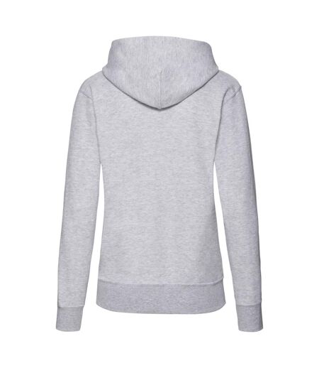 Womens/ladies Classic Plain Hoodie Heather Grey Fruit Of The Loom