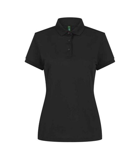 Henbury Womens/Ladies Recycled Polyester Polo Shirt (Black) - UTPC5362