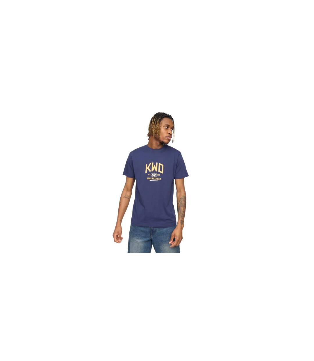 T-shirt Tattooed Homme Bleu Marine Kings Will Dream-1