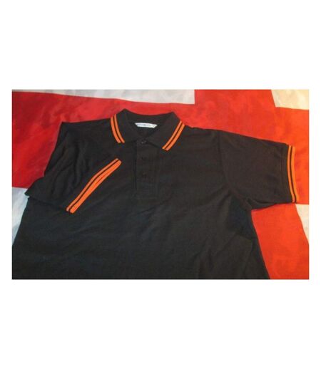 Polo À Manches Courtes  Pour Homme Noir Orange Kustom Kit