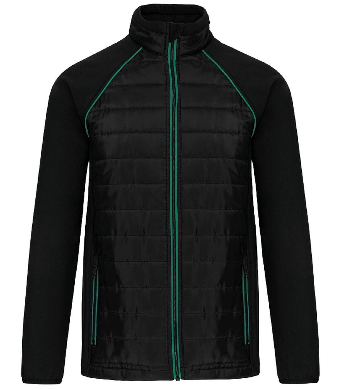 Veste Softshell DayToDay bi-matière - Unisexe - WK6147 - Noir et vert kelly-2