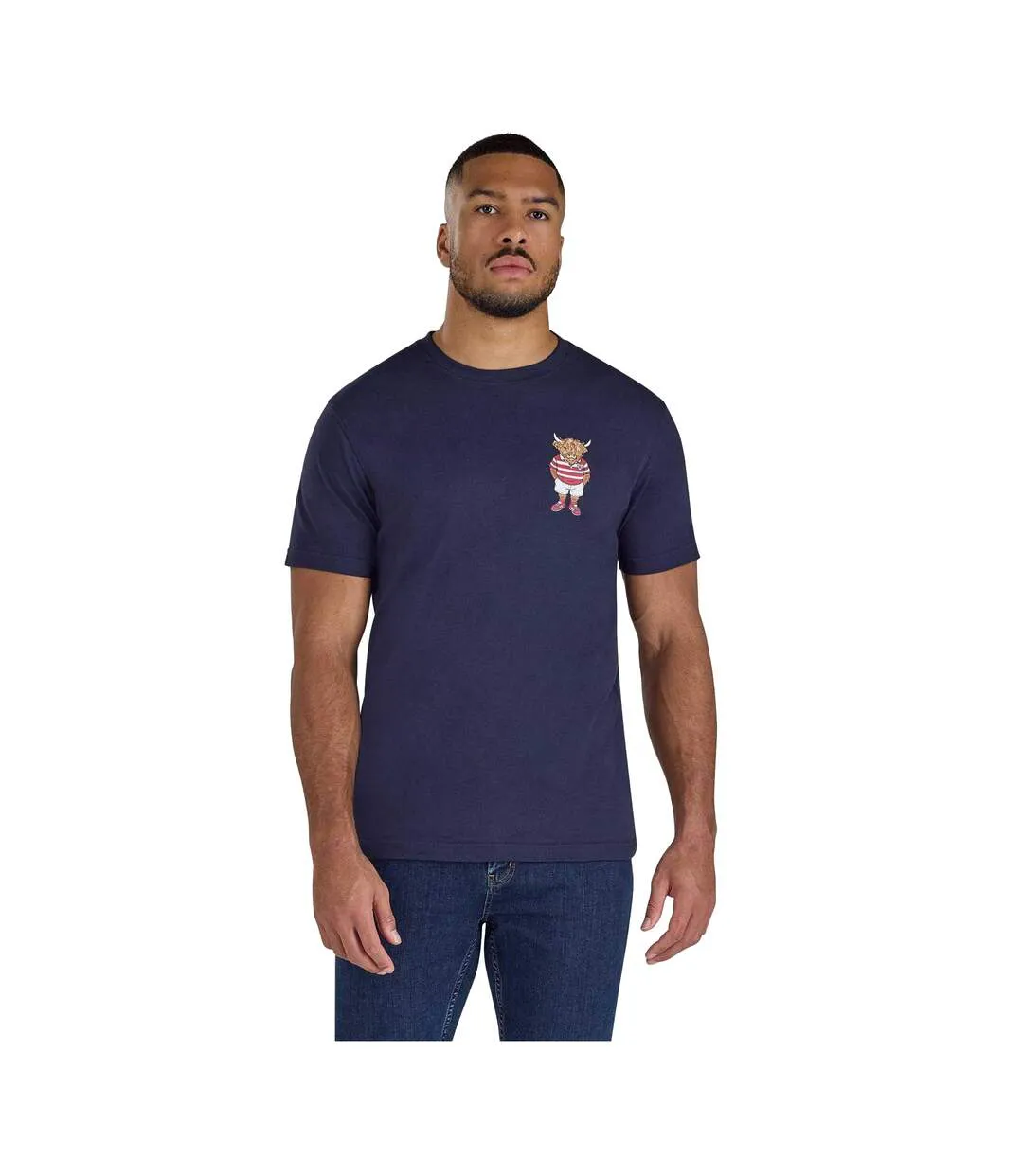 T-shirt Bully Boy Homme Bleu Marine Raging Bull-2