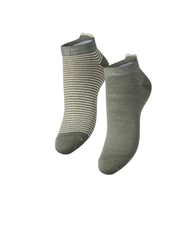 X2 paires de chaussettes kaki femme pieces claura - 36/41