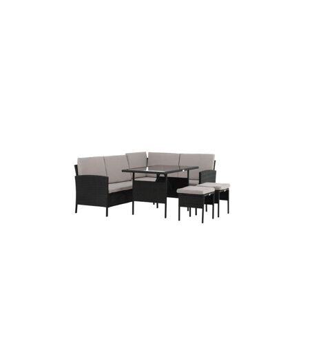 Salon d'Angle de Jardin Knock 145cm Noir & Gris