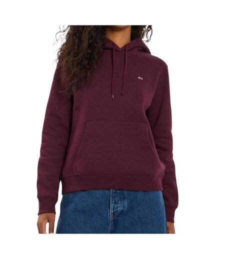 Sweat à capuche bordeaux femme tommy jeans flag - l