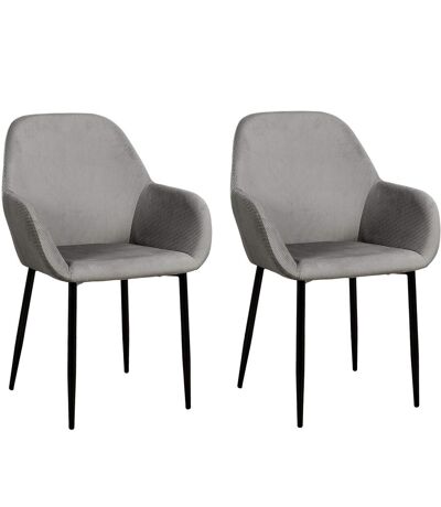 2 Fauteuils de table design velours Giulia