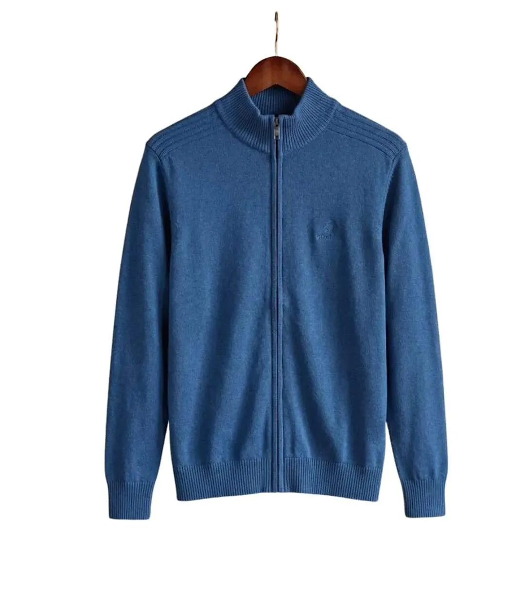 Cardigan Zippé Homme Bleu Winchester 100% Coton Doux & Confortable-3
