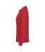 Womens/ladies Manhattan Long-sleeved Polo Shirt Red Clique-3