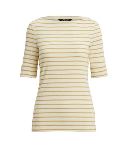 T-shirt Manches ¾ Judy Femme Crème Jaune Or Ralph Lauren