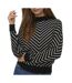 Pull noir/beige femme vero moda capricorn-1
