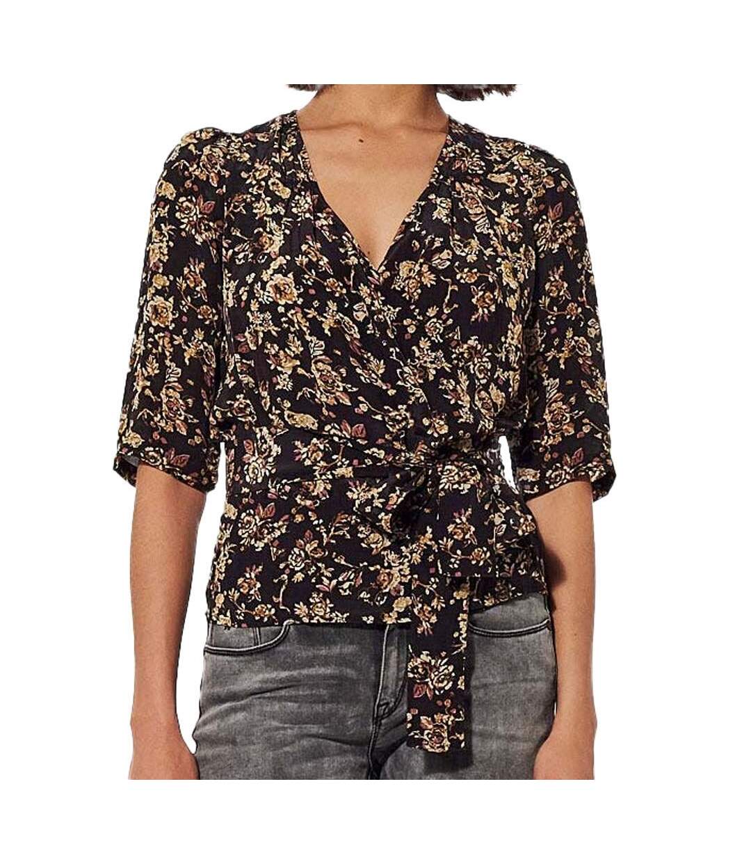 Blouse Fleurie Noir Femme Kaporal Naby - L