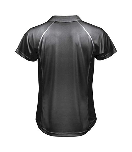 Spiro Mens Sports Team Spirit Performance Polo Shirt (Black/White)