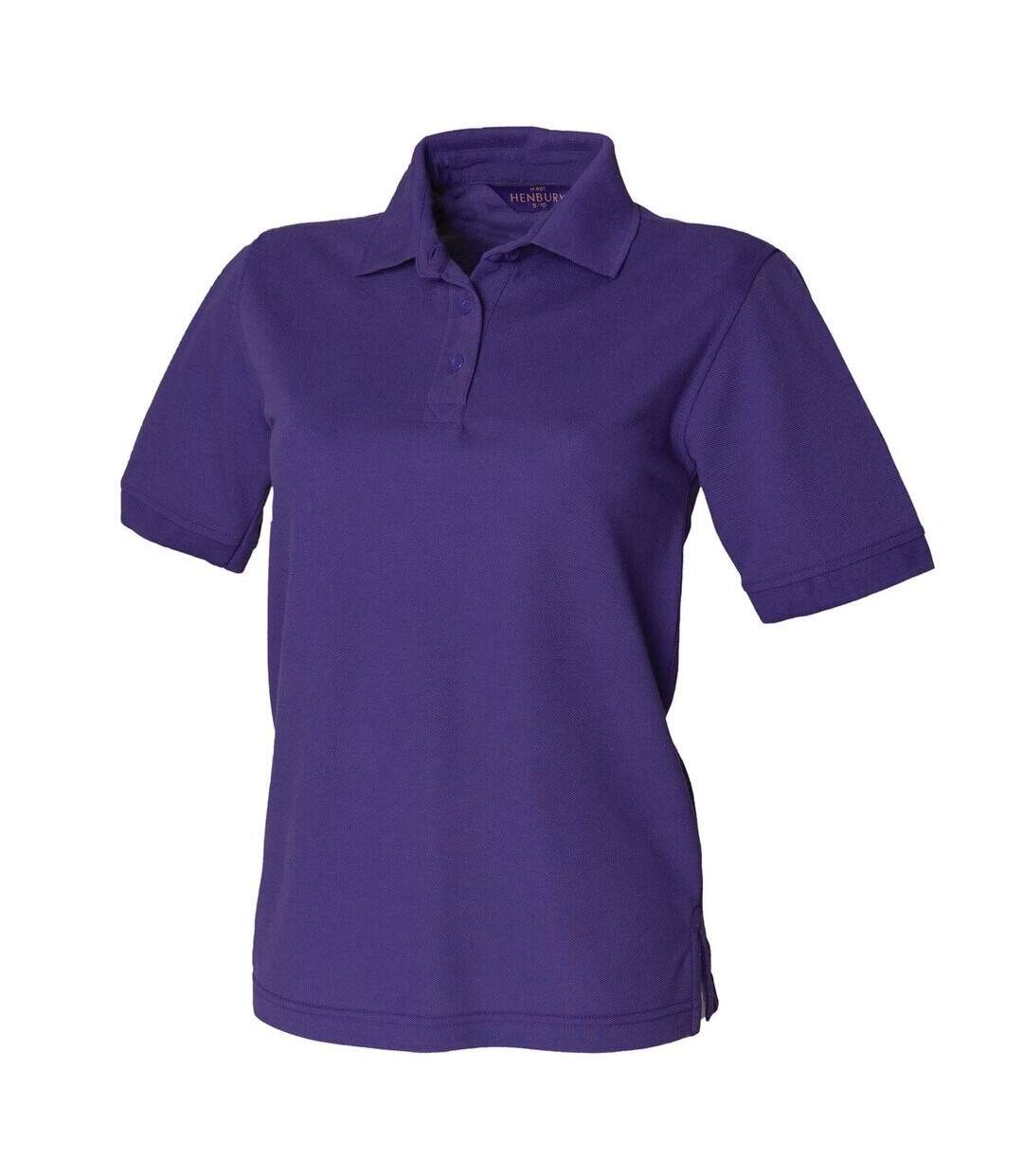 Womens/ladies pique polo shirt purple Henbury