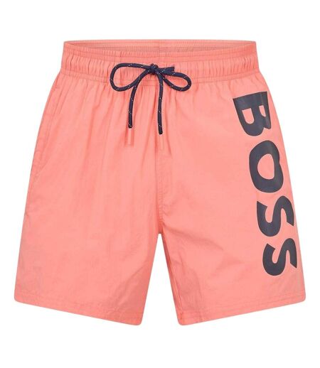 Mens Octopus Bold Logo Swim Shorts Bright Pink Boss