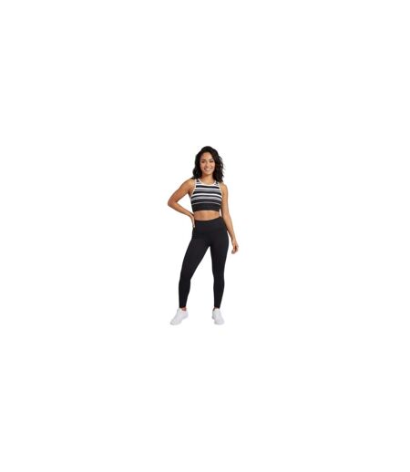 Womens/ladies Stripe Crop Top Black Zoggs