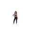 Womens/ladies Stripe Crop Top Black Zoggs-1