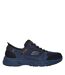 Mens Leather Relaxed Fit Shoes Navy Orange Skechers-3