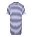 Womens/ladies Striped Oversized T-shirt Dress White Dark Blue Urban Classics-2
