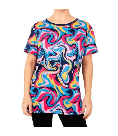 Womens/ladies adventurous ripple training t-shirt multicoloured OddBalls