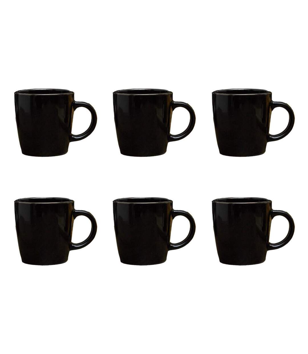 Lot de 6 Mugs en Céramique Lounge 40cl Noir-1