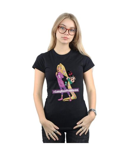 Disney T-shirt en coton Womens/Ladies Wreck It Ralph Rapunzel And Vanellope (Noir) - UTBI48265