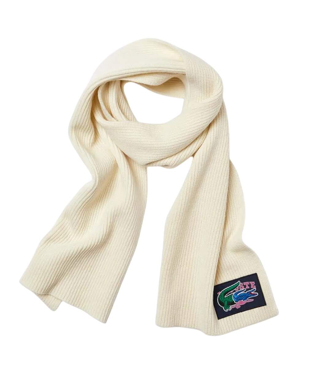 Ensemble Écharpe Et Bonnet Crème Lacoste-4