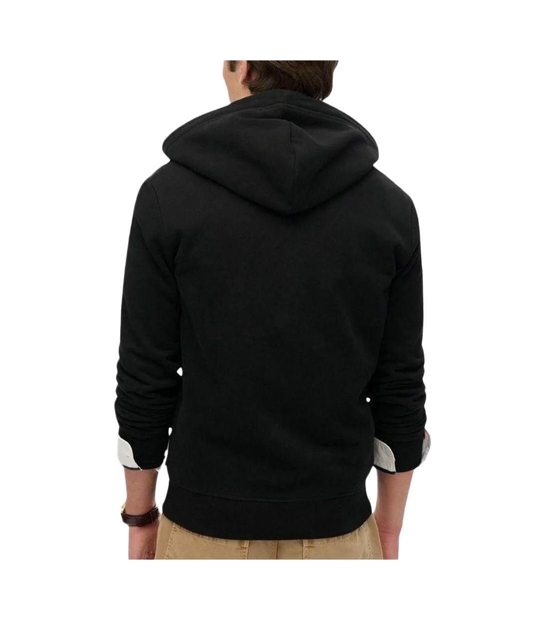 Sweat zippé noir homme superdry essential-2